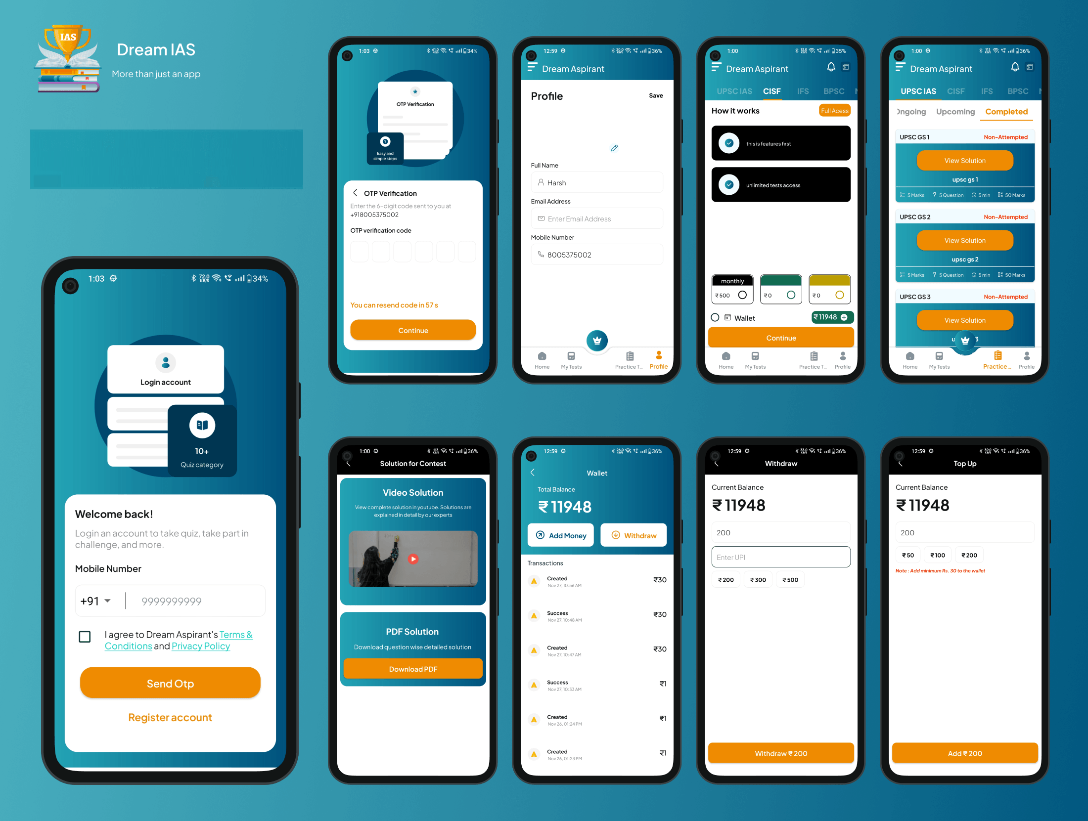 android mobile application dashboard design in Riyadh